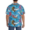 thumbnail image 3 of Gukieu Sharks Summer Print Men's Short-sleeved Shirts, Button-down Pocket Shirts, T-shirts, Beach Vacation Travel Summer Clothing-Small, 3 of 5