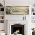 thumbnail image 2 of Large Framed Canvas Print Japanese Style Landscape Wall Art Japandi Decorative for Living room Bedroom - 60"x20" Natural Frame, 2 of 7