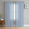 thumbnail image 2 of White Blue Stripes Geometric Sheer Curtains Window Treatment for Kitchen Living Room Bedroom ration Modern Tulle Curtains, 2 of 7
