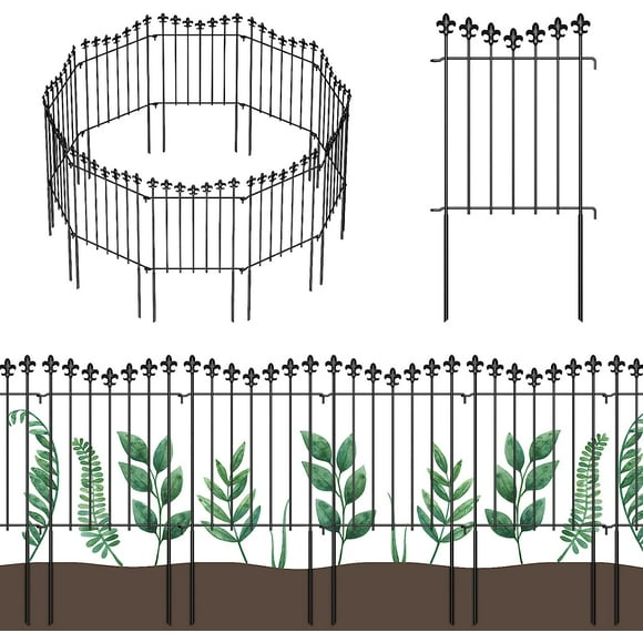 NEX Lot de 10 Panneaux Décoratifs de Clôture de Jardin Barrière pour Animaux pour Chien Bordures Antirouille