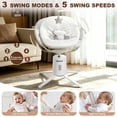thumbnail image 3 of Zoicay Electric Baby Swing with App Remote Control, 5 Speeds 3 Sway Modes, Bluetooth Music, 5-Point Harness Infant Swing, White, 3 of 9