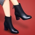 thumbnail image 4 of NOKIO Elegant Women'S Spring Booties Cute Women'S Fall Booties Women Back Zip Ankle Bare Boots Square Heel High Casual Short Tube Bare Booties Women'S Versatile Short Boots, 4 of 8