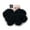 Black (Organic Cotton Fluffy), variant on Kitsch Satin Pillow Scrunchies, Black/Gold, 2 Count