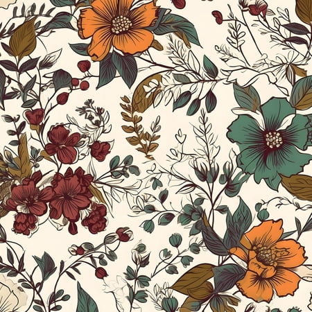 Colorful Floral Peel and Stick Wallpaper Vintage Contact Paper, 17.5" x 118" Yellow Flower Wall Paper, Waterproof Self Adhesive Removable Vinyl Leaf Wallpaper for Bathroom Bedroom Shelf Cabinet Decor