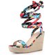 thumbnail image 1 of Sandalias de cuña de alpargata floral Perphy con plataforma para mujer Negro 38, 1 of 6