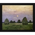 thumbnail image 2 of Isaak Levitan 31x26 Black Modern Wood Framed Wall Art Titled - Dawn/Dusk - Bundle of Hay, 2 of 6