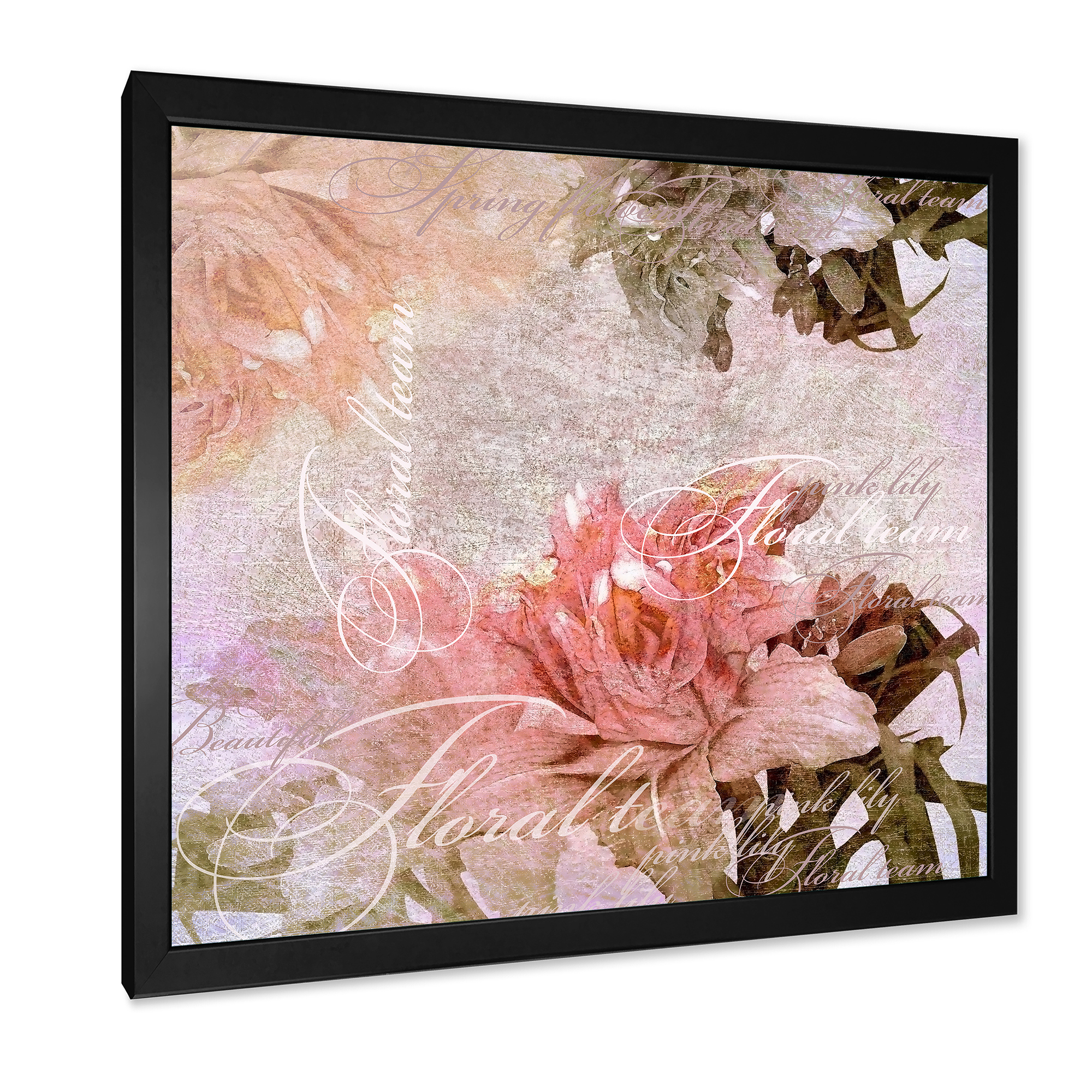 Designart 'Flowers Vintage In Pastel Colours' Traditional Framed Art Print
