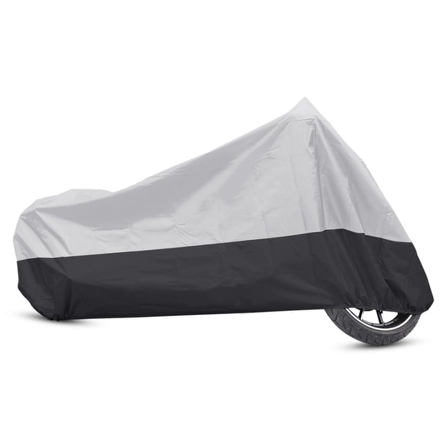 Funda para motocicleta Unique Bargains impermeable a prueba de polvo tono plateado negro XL para Harley Davidson Sportster 883 1200 Dyna Touring Cruiser