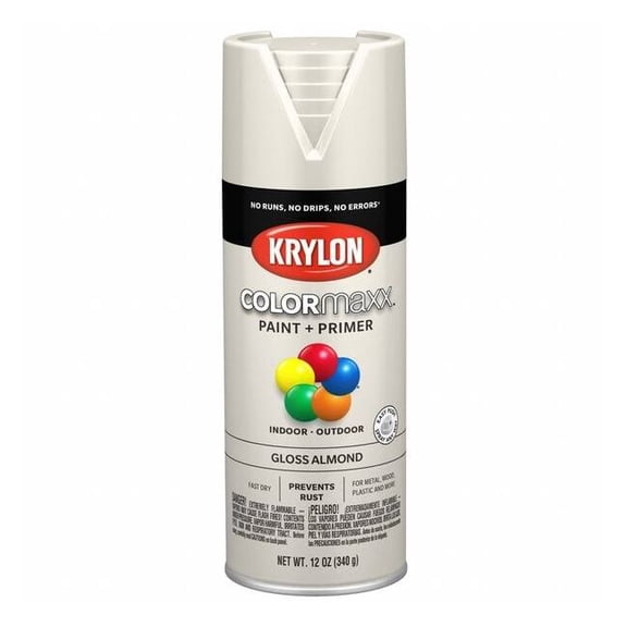 Spray Paint, Almond, Gloss, Solvent, 12 oz K05500007