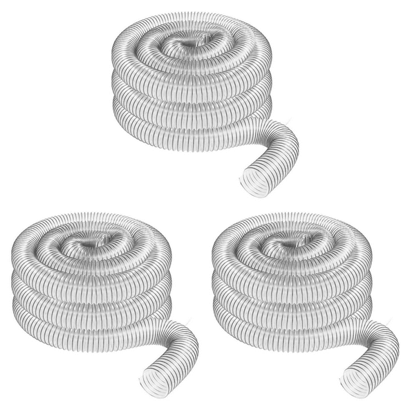 3pcs 2In OD 50mm Clear PVC Dust Collection Hose for Use with Dust Collectors with 2In Ports. Ideal for Shop Vacuums,3 x Dust Collection Hose