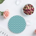 thumbnail image 3 of FMSHPON Moroccan Geometric Decorative Pattern Set of 8 Round Coaster for Drinks, Absorbent Ceramic Stone Coasters Cup Mat with Cork Base for Home Kitchen Room Coffee Table Bar Decor, 3 of 4