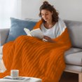 thumbnail image 4 of Burnt Orange Fleece Throw Blanket for Couch, Country Modern Farmhouse Solid Fall Orange Microfiber Flannel Blanket for All Season, Lightweight Soft Throw Blankets for Women, Girls, Adults, 50"x80", 4 of 9