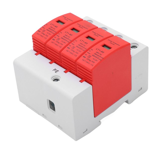 Dispositivo Descargador De Voltaje, A Prueba De Fuego AC385V 4P Dispositivo De Protección Contra Sobretensiones Nivel De Protección IP20 Fácil De Instalar Para La Fábrica ANGGREK Otros