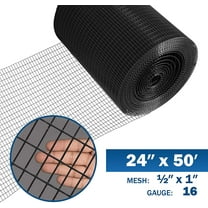 Fencer Wire 16 Gauge Black Vinyl Coated Welded Wire Mesh Size 0.5 inch by 1 inch (2 ft. x 50 ft.)