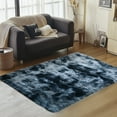 thumbnail image 6 of ZENELESS 2x3ft Fluffy Rug,Small Entryway Carpets,Non-slip Soft Doormats for Doorways Bedrooms Kitchen Bathroom Office Hallway Tie-dye Blue and Gray, 6 of 8