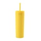 thumbnail image 1 of Billuyoard Botella de agua de 16 oz, taza de paja esmerilada de plástico de 2 capas, bebida portátil, taza de té de la leche, soporte para Mostrada Amarillo NO9, 1 of 6
