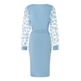 thumbnail image 3 of ZAXARRA Robe de Maternité pour Femmes, Robe Midi à Manches Longues à Col Rond avec Fleurs et Ceinture à la Taille, Robe de Grossesse, 3 of 9