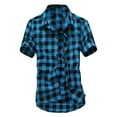 thumbnail image 2 of VEKDONE 2025 Clearance Mens Fashion Short Sleeve Flannel Shirts Slim Fit Causal Button Down Plaid Designer Shirts,Mens Western Shirts Causal Cowboy Short Sleeve, 2 of 4