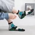 thumbnail image 2 of Fuzoiu Abstract Brushstrokes Green Blue Print Adult Socks, Crew Moisture-wicking Socks, Unisex Cushion Crew Socks,Casual Sports Ankle Socks, 2 of 7