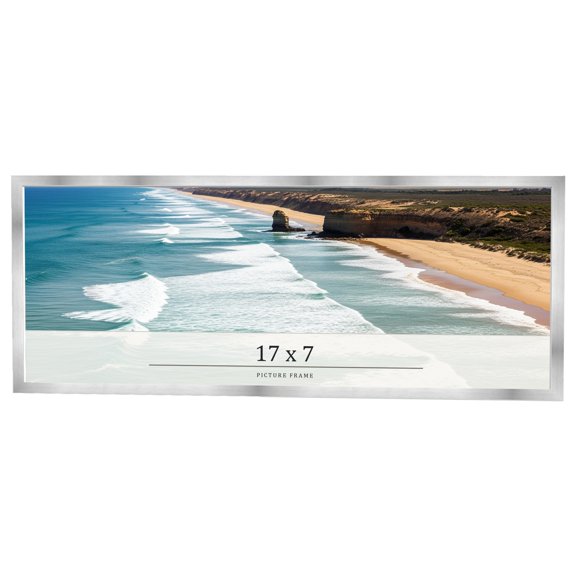 17x7 Frame Silver Real Wood Picture Frame Width 0.75 inches | Interior Frame Depth 0.5 inches |