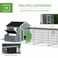 thumbnail image 5 of Pefilos 131" Outdoor Large Chicken Coop, Wooden Hen House with Pull-out Tray, Runs and Chicken Nesting Box Rabbit Hutch Bunny Cage, Gray, 5 of 9