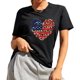 thumbnail image 2 of Camiseta Del 4 De Julio Camiseta con estampado de amor del 4 de julio para mujer, camiseta holgada informal para mujer, Tops femeninos (negro XXL) Cgtredaw Para estrenar, 2 of 6