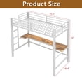 thumbnail image 5 of WARMMUSE Twin Size Metal Loft Bed, Heavy Duty Bed Frame with LED Lights & Desk for Bedroom, Dorm, or Gaming Setup, No Box Spring Needed, White, 5 of 8