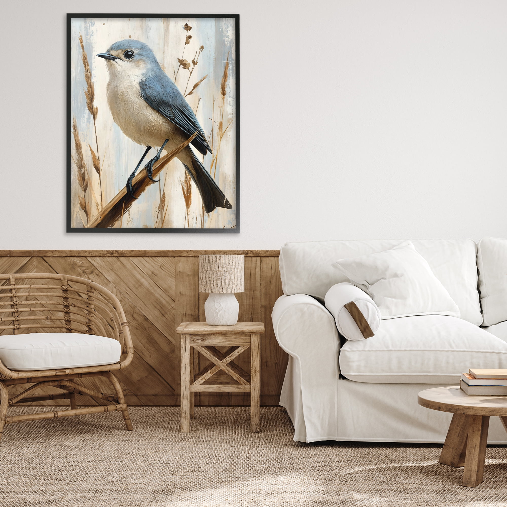 Stupell Industries Bluebird on Tall Glass Perch Black Framed Giclee Art, design by Creative Studio