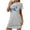 Gray, variant on HomeGardon Women's Sleepwear Nightgowns for Women,Fashion Print Medium Length Dress Oversized Short Nightgown Fashion Chest Print Short Sleeve Nightdress,S-XXL