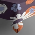 thumbnail image 5 of Darkpurple Daisy Flower Orange Petals Pattern Square Tablecloth,Waterproof Square Table Cover,Wipeable Spillproof Washable Table Cover for Home Kitchen Party Decor 42"X42"(107x107cm), 5 of 6