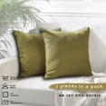 thumbnail image 4 of 3S Brother's Solid Color Cushion Cover Velvet Look Home Décor Throw Pillow Case with Invisible Zipper Set of 2 Pieces for Chair Couch Bedroom & Livingroom Décor Pillowcase - Olive Green 26"x26" Each, 4 of 9