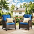thumbnail image 3 of Bellefurn Patio Wicker Chairs Set of 2,High Back Outdoor Rattan Patio Chairs Outdoor Conversation Set for Garden Backyard Proch Deck, 3 of 9