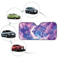 thumbnail image 4 of Xoenoiee Butterfly Moon Cherry Blossom Print Car Front Windshield Shade, Accordion Folding Auto Sunshade for Car Truck SUV, Blocks UV Rays Sun Visor Protector, Keeps Your Vehicle Cool, 4 of 7
