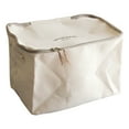 thumbnail image 2 of Canvas Cotton Large Storage Bag for Bedding Blankets Winter Clothes | Heavy Duty Cloth Organizer with Zipper Closure | 1 Piece | Beige | 15.75x11.81x10.63in, 2 of 6
