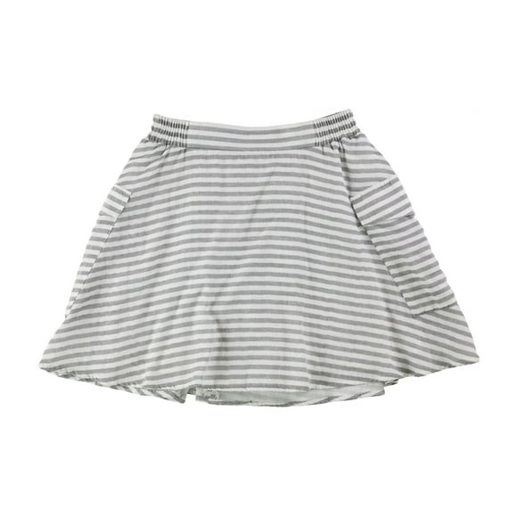 BCBG Womens Striped A-line Flared Skirt, White, XX-Small