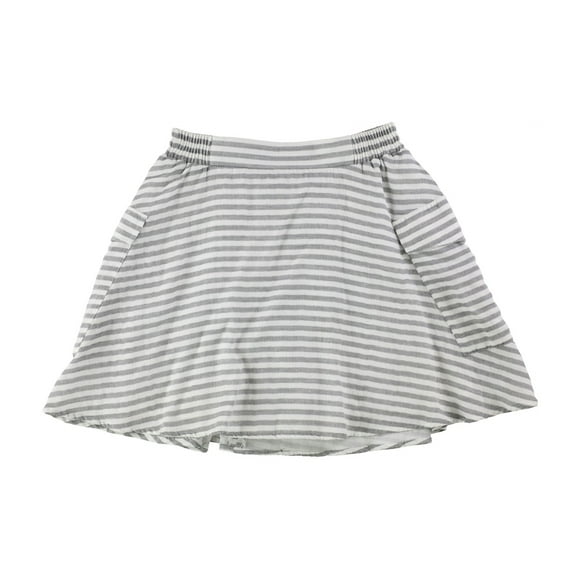 BCBG Womens Striped Flared A-line Skirt, White, XX-Small