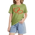 thumbnail image 4 of Girls Short Sleeve T Shirts Kids Summer Tops Crewneck Tees 2‐13 Years Cute 𝐘2k Heart Print Shirt Boys Casual Summer Clothes, 4 of 5