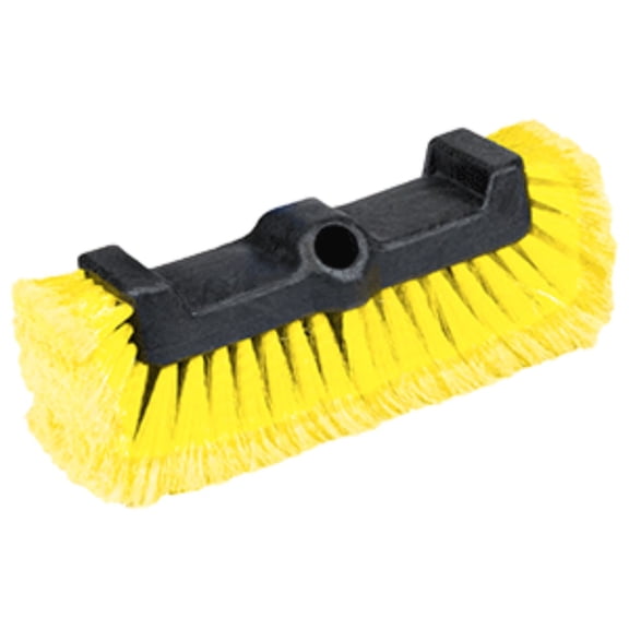 10" Yellow and Black Sea-Dog Medium Bristle Boat Hook Three Sided Bristle Brush