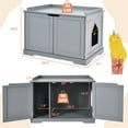 thumbnail image 4 of Costway Cat Litter Box  Wooden Enclosure Pet House Washroom Storage Bench Grey, 4 of 9