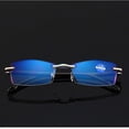 thumbnail image 3 of Gafas de lectura con luz azul para hombre y mujer, anteojos con recorte de diamantes de alta gama, sin marco, 1,0 + 1,5 + 2,0 + 2,5 + 3,0 + 3,5 + 4,0, 3 of 4
