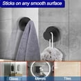 thumbnail image 3 of Suction Cup Hooks for Shower, Removable Towel Hooks for Bathroom Window Glass Door Wall, Bath Robe Looafh Wreath Hook for Hanging - 2 Pack, Black, 3 of 8