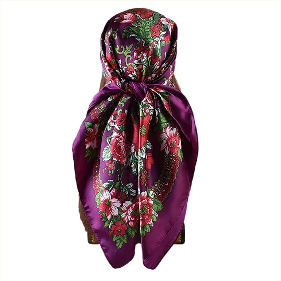 Jamicy Square Head Scarf for Women Vintage Lightweight Satin Headscarf Square Neck Scarf Head Hair Wraps Handkerchief for Women Girls
