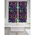 thumbnail image 4 of Bedroom Curtains 63 Inches length, Purple Green Mushroom Window Treatment Curtain Drapes, Abstract Art Botanical Gradient Rod Pocket Curtain Panels for Living Room Kitchen, 42"x63", 2 Panels, 4 of 7