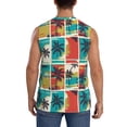 thumbnail image 4 of Uemuo Colorful Hawaii Palms Pattern Men's Sleeveless T-Shirt,Muscle Athletic Tank Top, Moisture-wicking Quick-dry Breathable Classic Tee Top for Gym Run Outdoor Sports-, 4 of 8