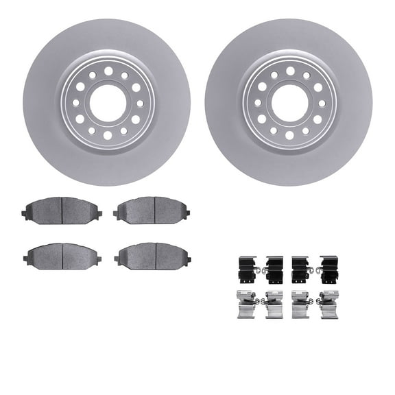 Dynamic Friction Company Front Geospec Brake Rotors with 5000 Advanced Brake Pads includes Hardware 4512-40162