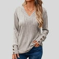 thumbnail image 2 of Fall Deals！Oversized Hoodies for Women,Women's Solid Color Long Sleeved Round Neck Pullover Top Gray Xxl, 2 of 7