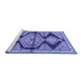 thumbnail image 2 of Ahgly Company Machine Washable Indoor Square Persian Blue Traditional Area Rugs, 4' Square, 2 of 4