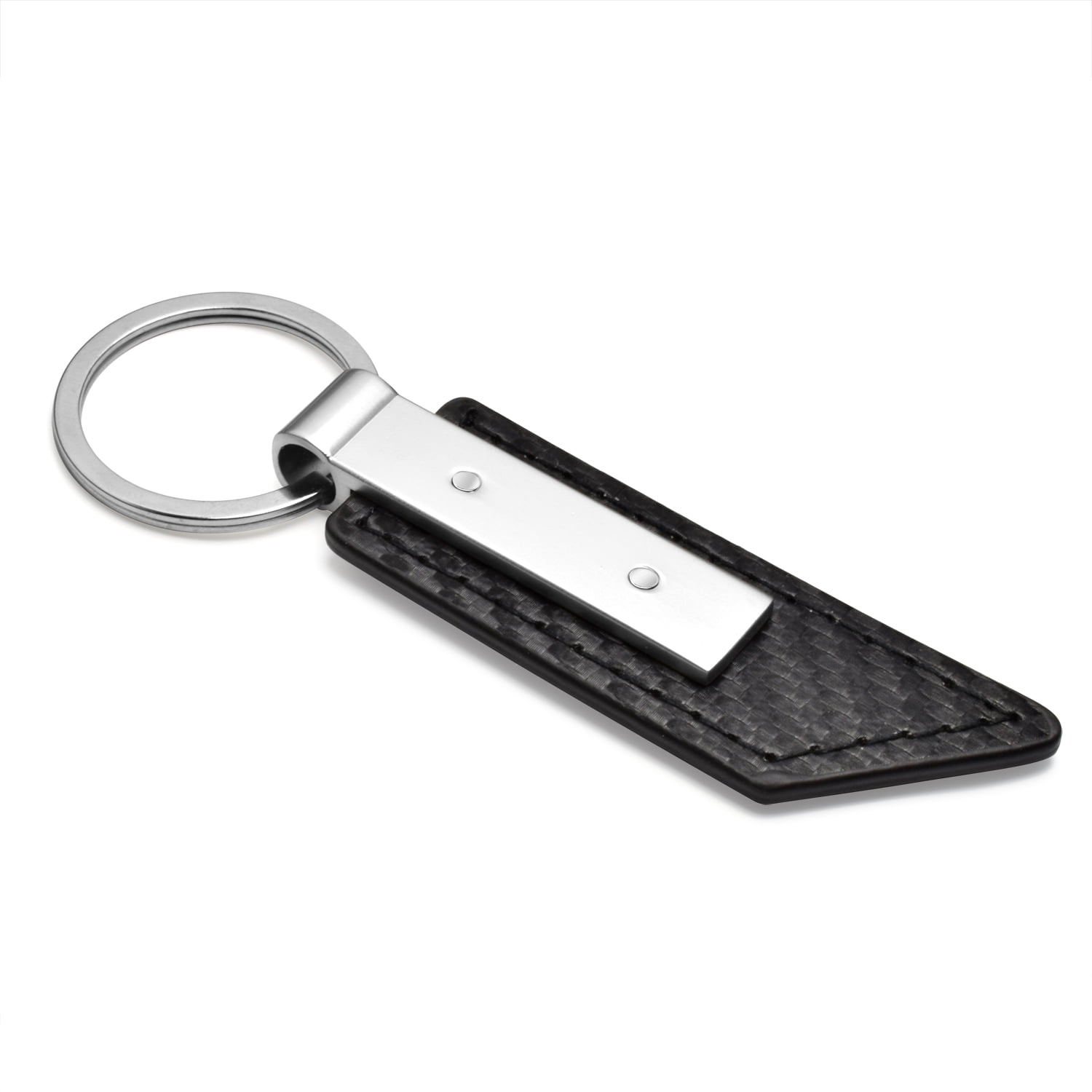 iPick Image Dodge Charger R//T Classic Rectangular Black Leather Key Chain