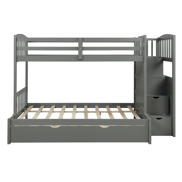 Twin Bunk Bed Convertible Bottom, Full Size Bottom Twin Top Bunk Beds