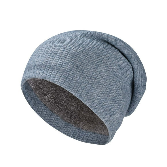 Chapeau Thermique d'Hiver pour Femmes Mode Couleur Unie Intégré Chaud Froid Anti-Casque Cache-Oreilles Chapeau en Bleu Clair Taille Unique 11,02 Pouces Tour de Tête 19,69 Pouces Nylon Spandex